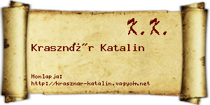 Krasznár Katalin névjegykártya